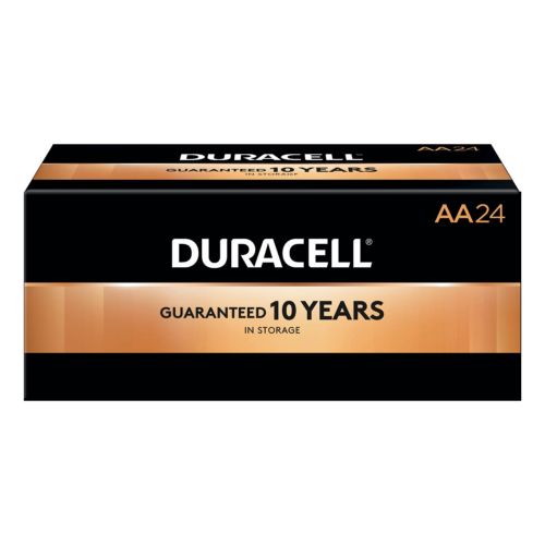 Duracell Coppertop Pack 1.5V AA Alkaline Battery 24-Pack, Black and Gold